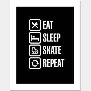 Eat sleep figure ice skate repeat Posters and Art